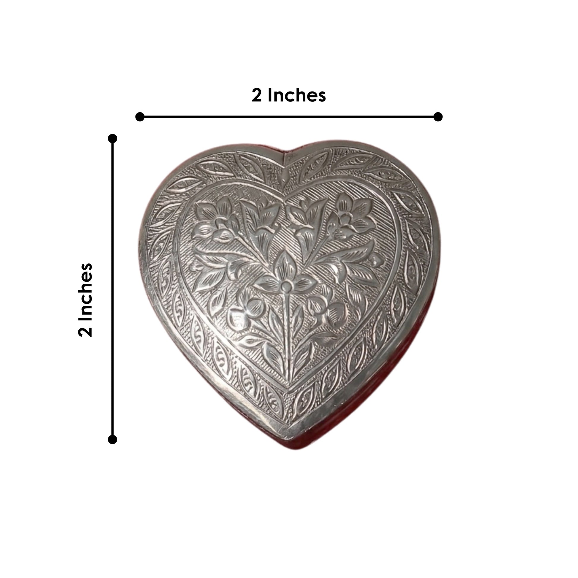 925 Silver Heart Kumkum Box