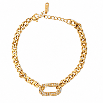 Radiant Link Crystal Bracelet – Gold Edition