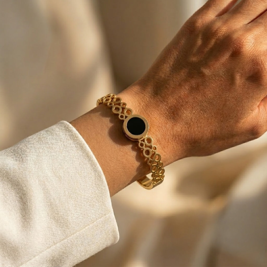 Noctra Halo Filigree Bangle Bracelet