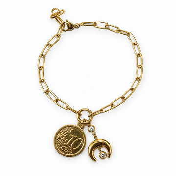 Luna Charm Link Bracelet – Gold Finish