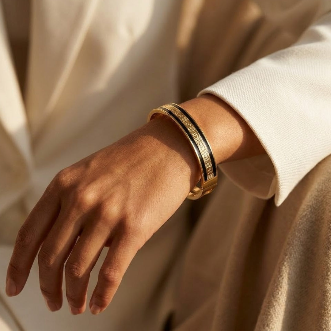 Orion Noir Script Bangle