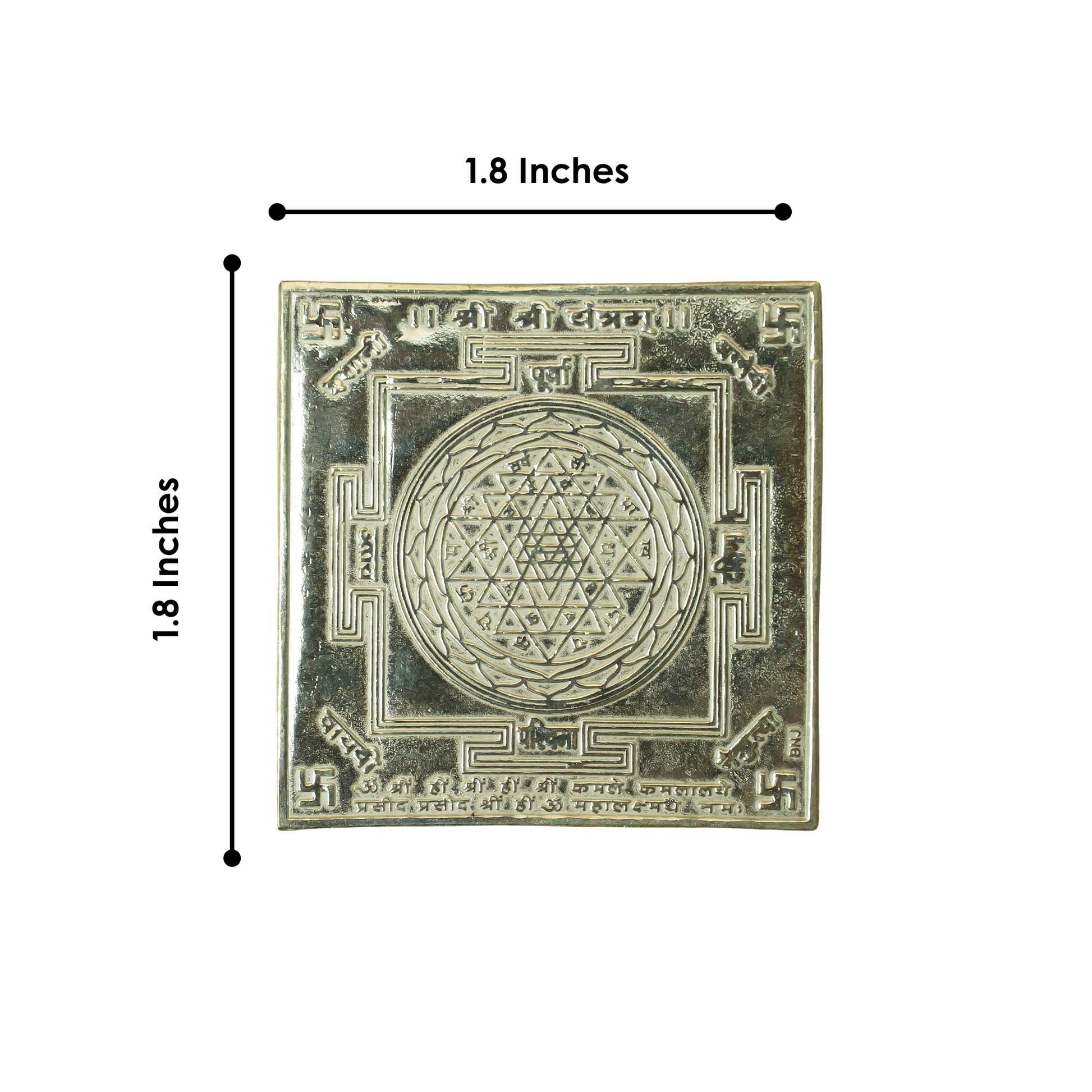 925 Pure Silver Shree Yantra Hindu Vedic Symbol for Wealth & Prosperity - 7 Gram (Medium)