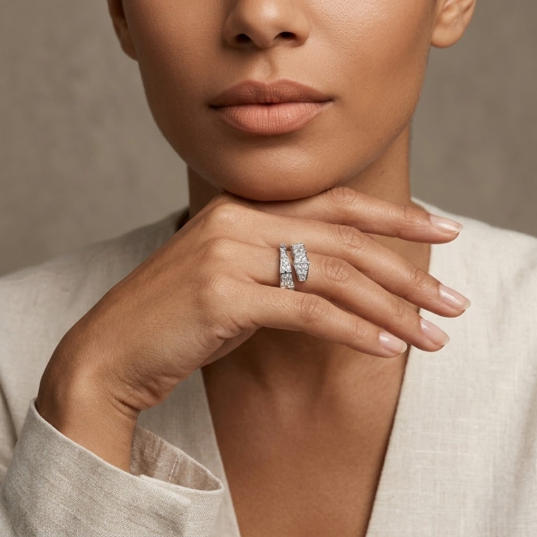 Serpente Pavé Coil Ring