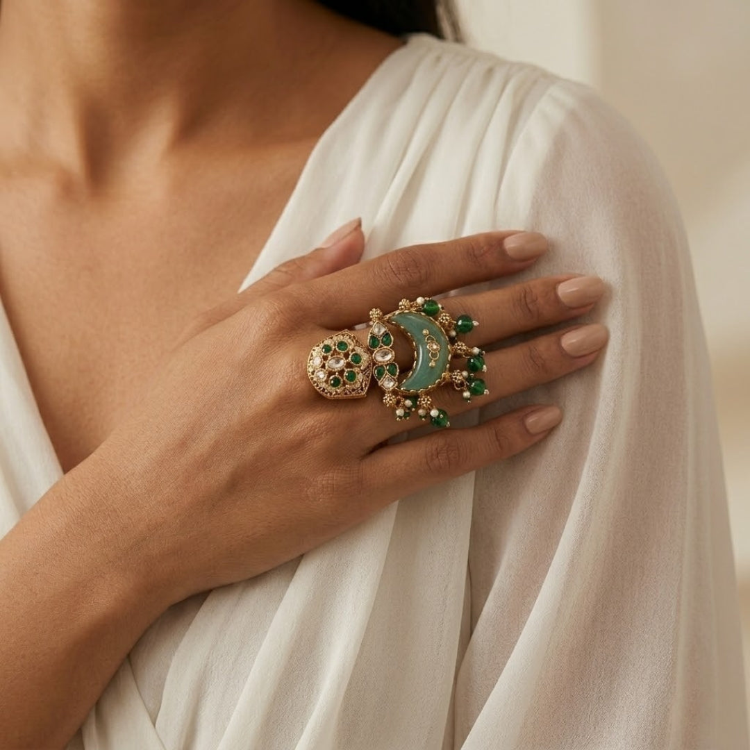 Meher Jade Crescent Ring