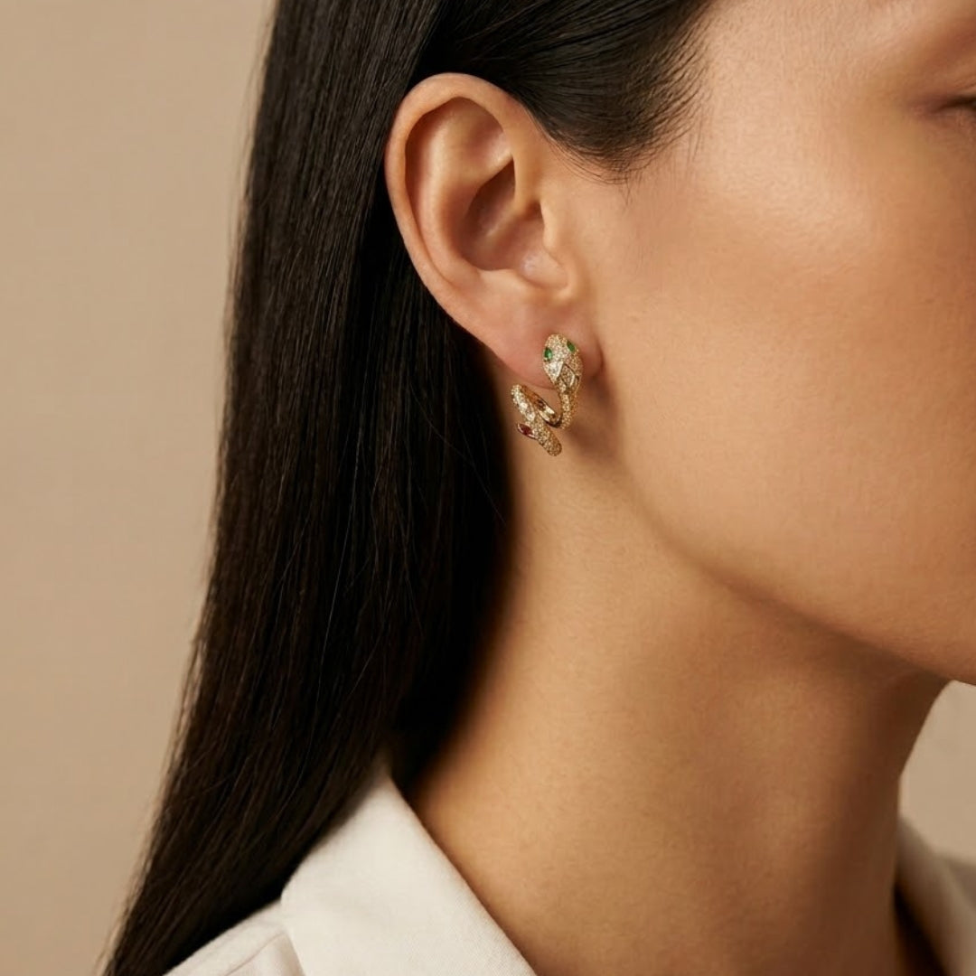 Serpente Luxe Snake Hoop Earrings