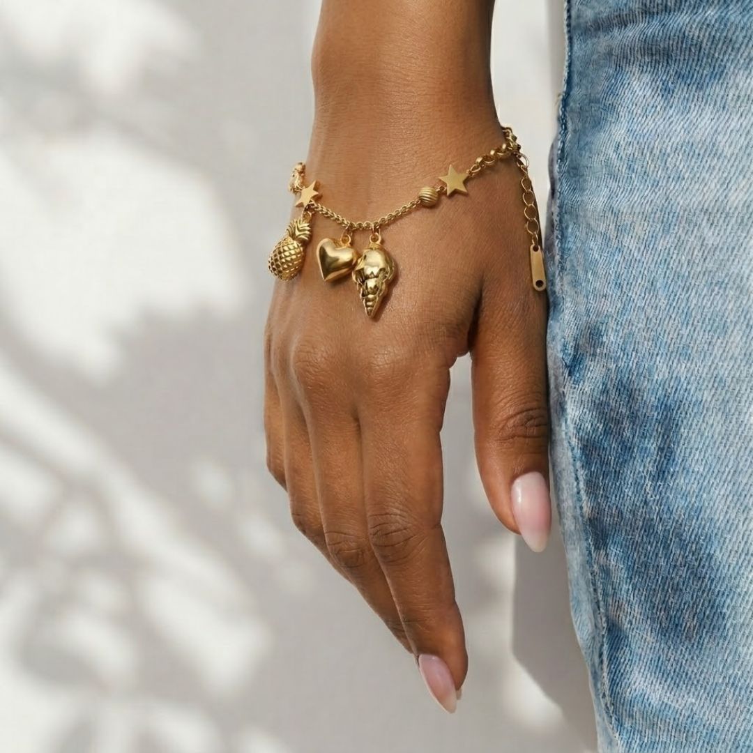 Celestial Charm Bracelet – Gold Edition