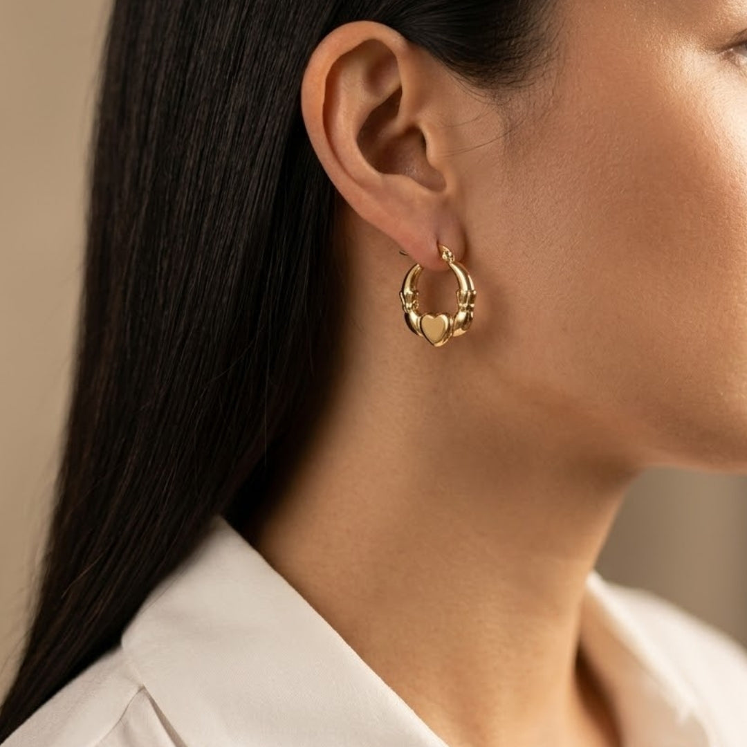 Amora Heart Hoop Earrings