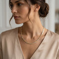 925 Silver 3 tone Braid snake chain necklace