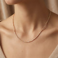 925 Silver 3 tone sleek chain necklace