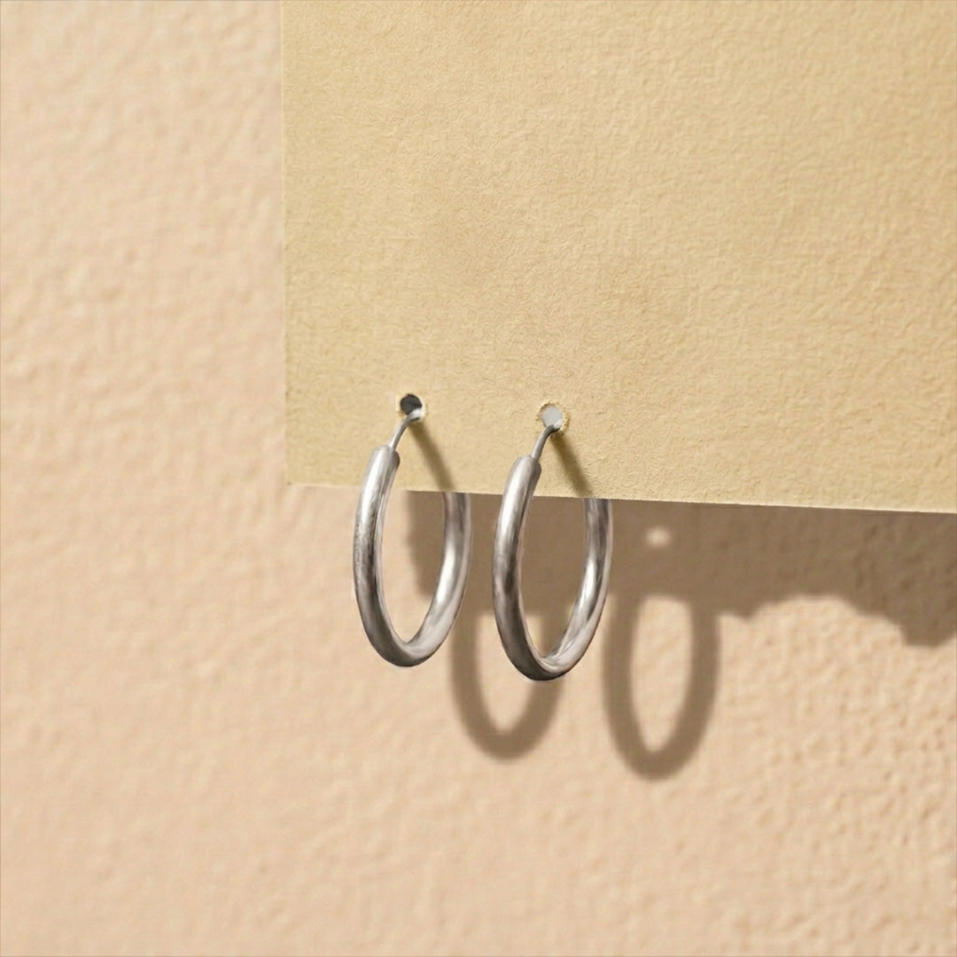 925 Silver Luna Hoops
