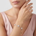 925 Silver Blossom Clover Chain Bracelet