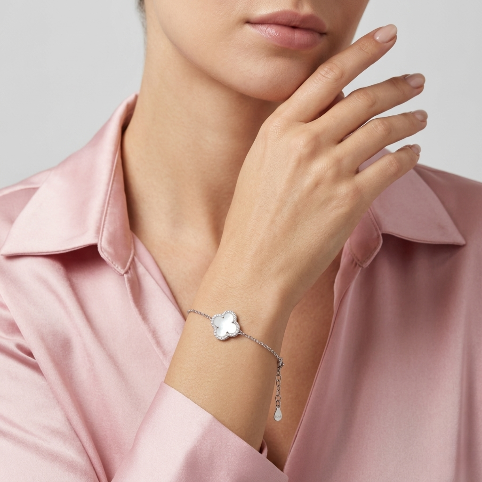 925 Silver Ivory Clover Grace Bracelet