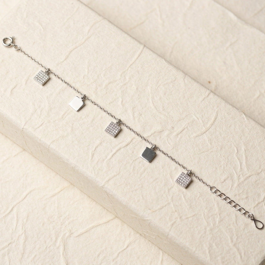 925 Silver Mosaic Square Dangle