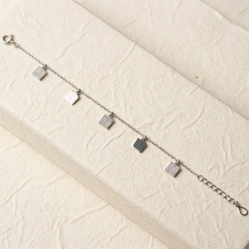 925 Silver Mosaic Square Dangle