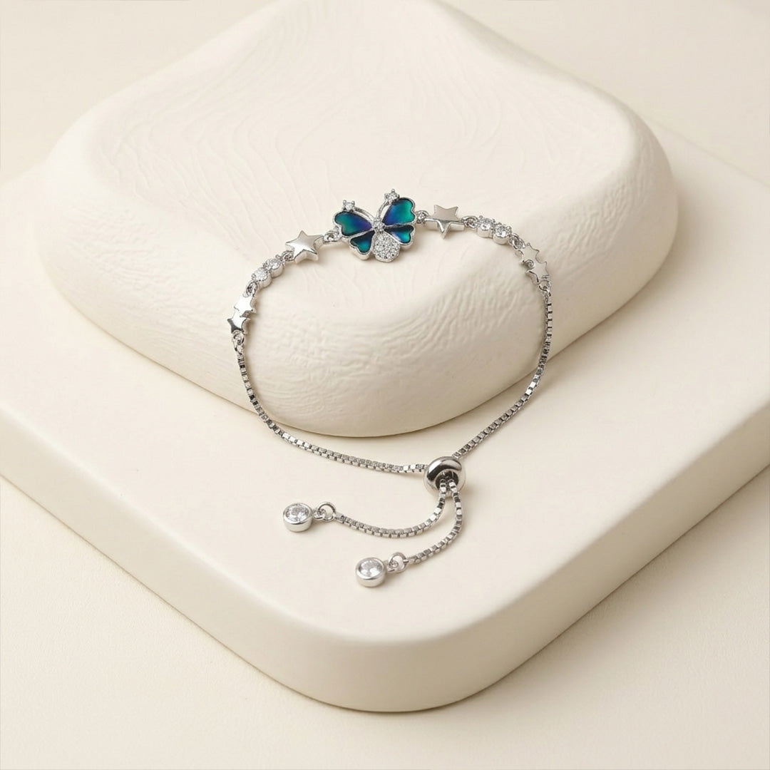 925 Sterling Silver Aurora Butterfly Star Bracelet
