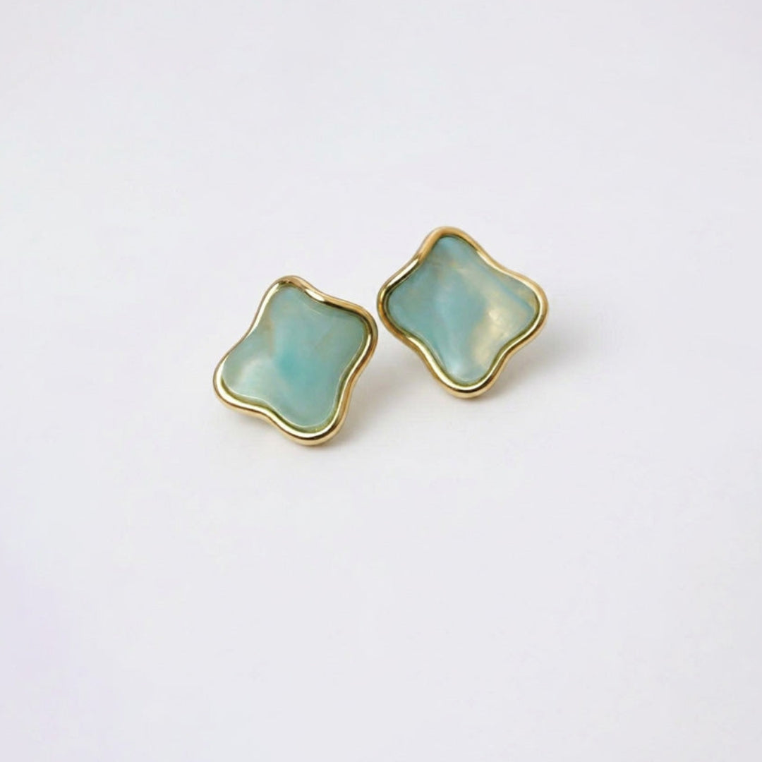 Aquamarine Gold Earrings