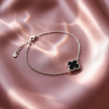 Midnight Clover Charm Bracelet