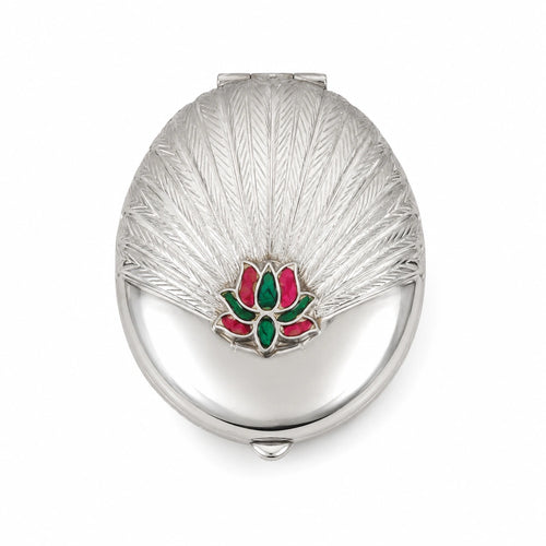 Lotus Kumkum Box with Meenakari Work | 925 Silver 56 Grams