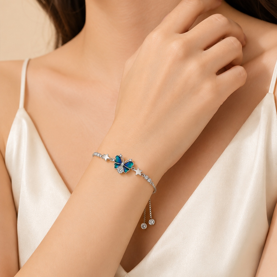 925 Sterling Silver Aurora Butterfly Star Bracelet