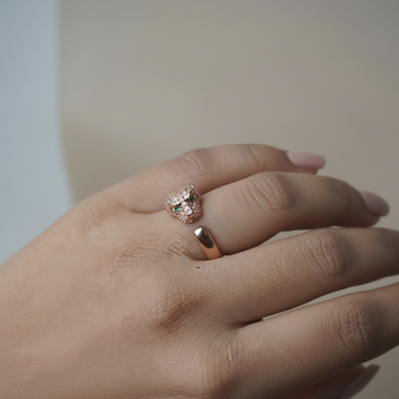 The Empress Panther Rose Gold Adjustable Ring
