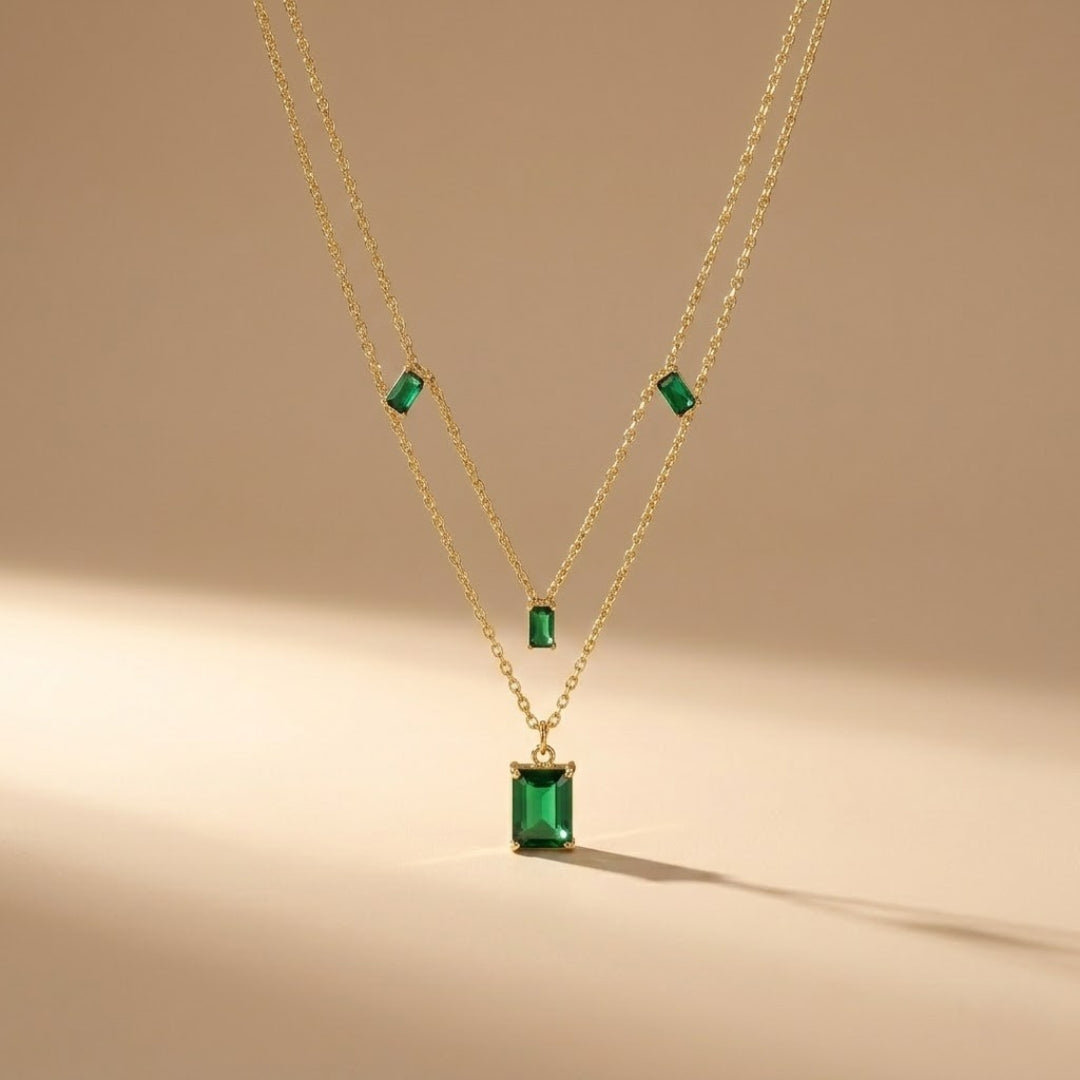 Elara Verde Layered Necklace