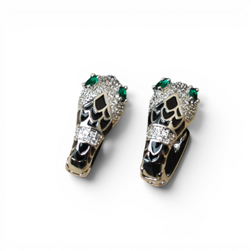 Emerald-Eyed Serpent Hoops