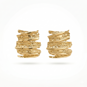 Aureva Textured Layered Stud Earrings