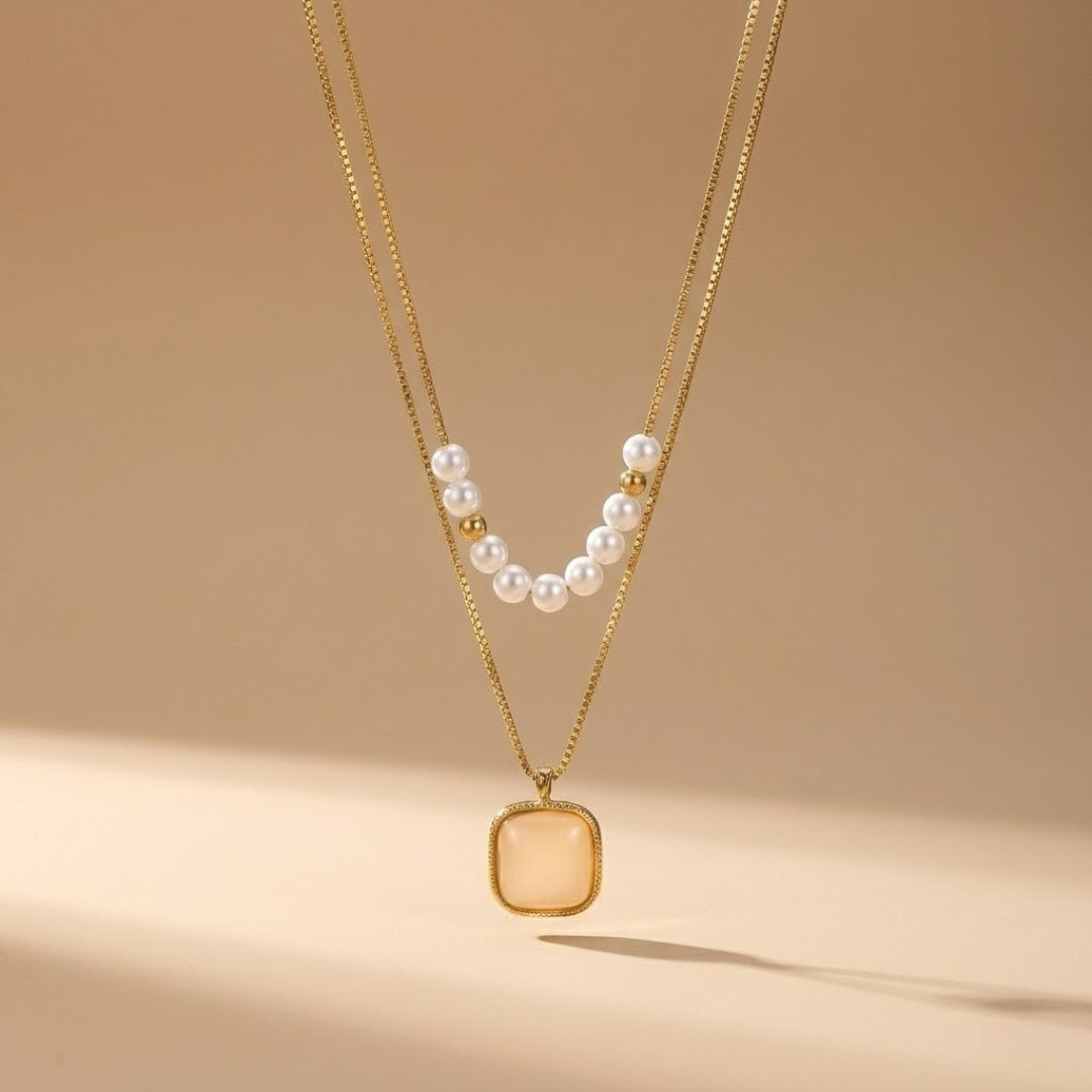 Liora Veil Layered Pearl Necklace
