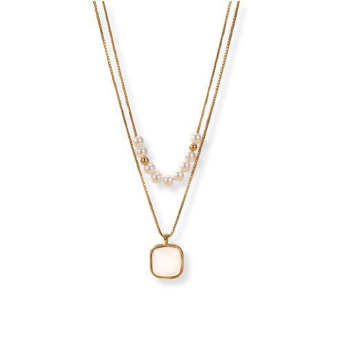 Liora Veil Layered Pearl Necklace