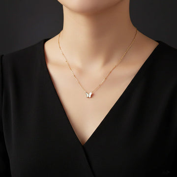 Mother of Pearl Butterfly Necklace