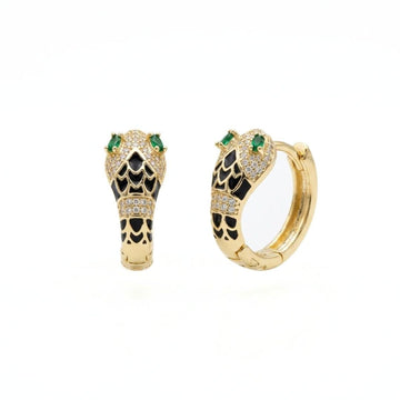Serpentine Luxe Huggie Earrings