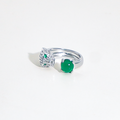 The Emerald Cabochon Panther Adjustable Ring