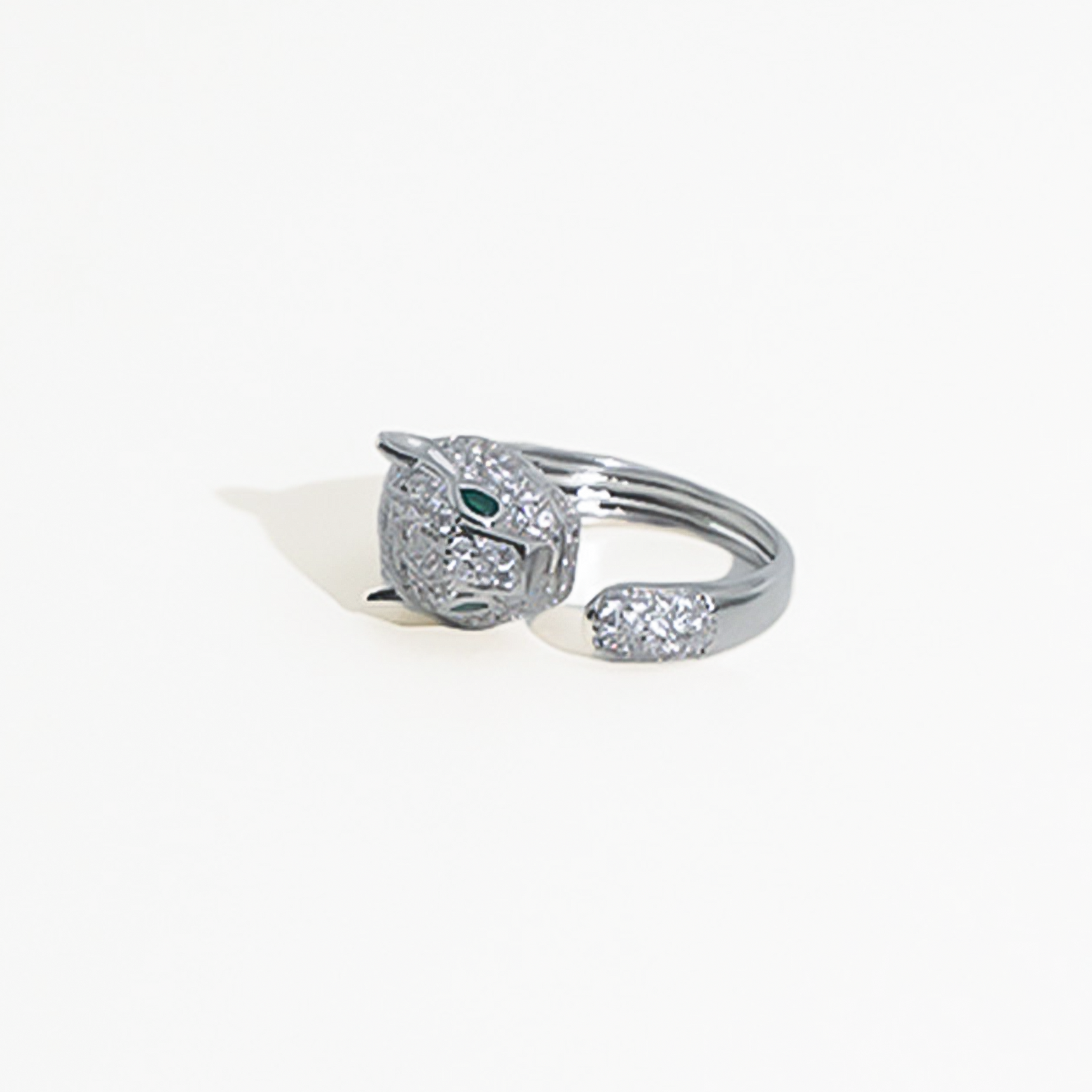 The Empress Panther  Silver Adjustable Ring