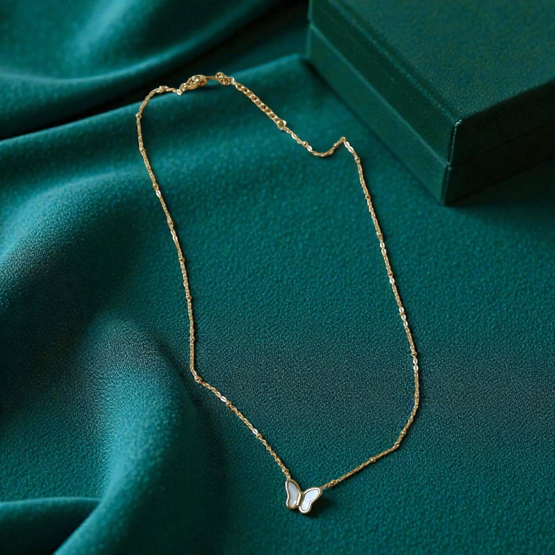 Mother of Pearl Butterfly Necklace