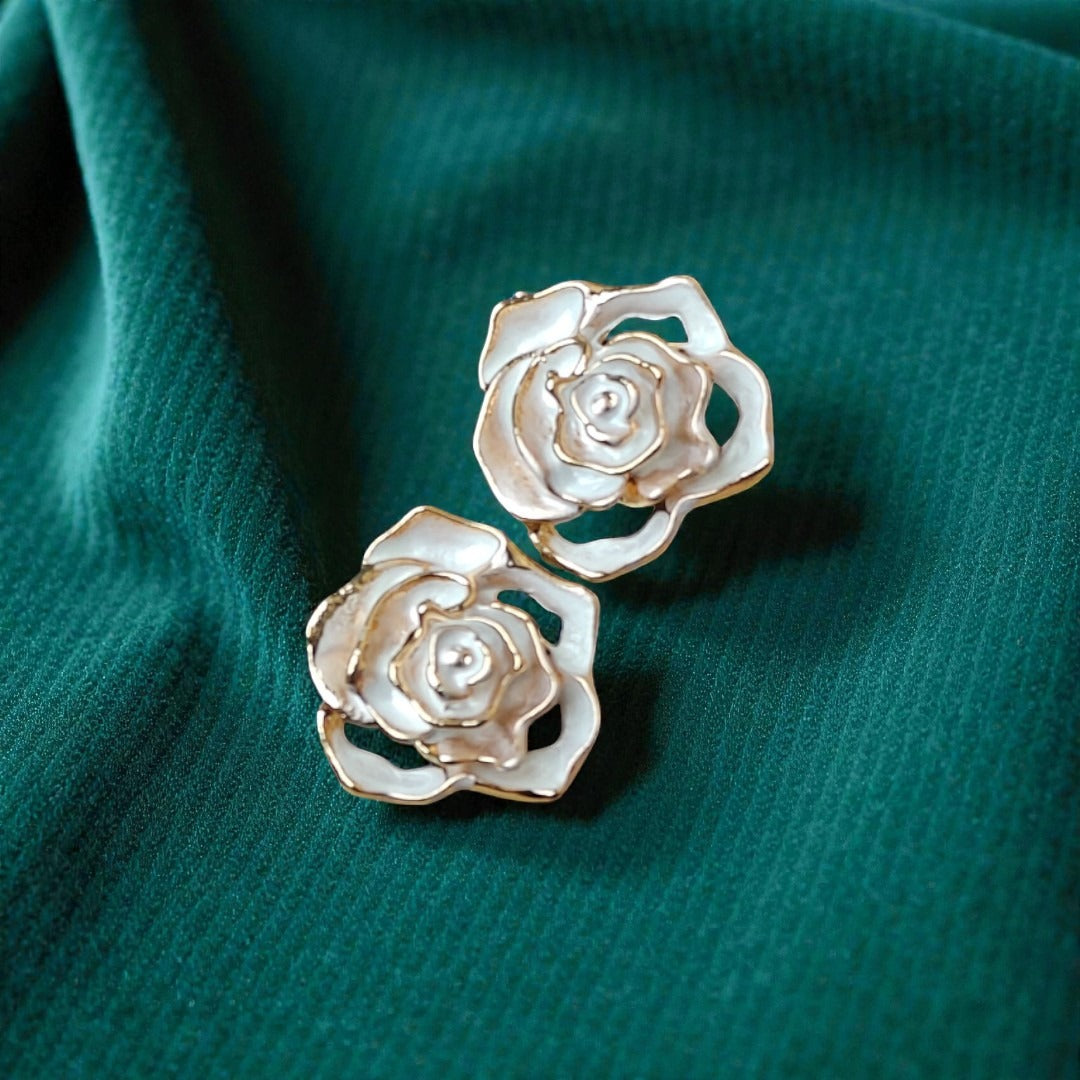 Ivory Rose Studs