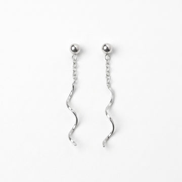 Silver Twist Drop Earrings