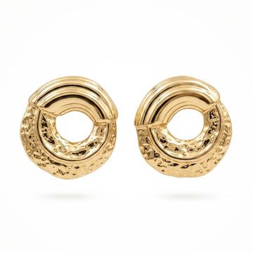 Celeste Textured Circle Stud Earrings