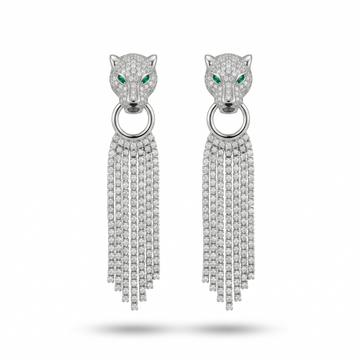 Panthéra Crystal Tassel Earrings