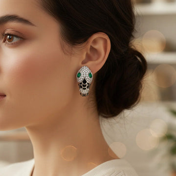 Emerald-Eyed Serpent Hoops