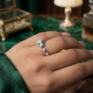 Emerald Hunter Adjustable Ring