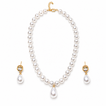 Pearl Elegance Drop Necklace Set