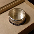 925 Silver Round Kumkum Box, Hand-Engraved-(32 Grams Silver)
