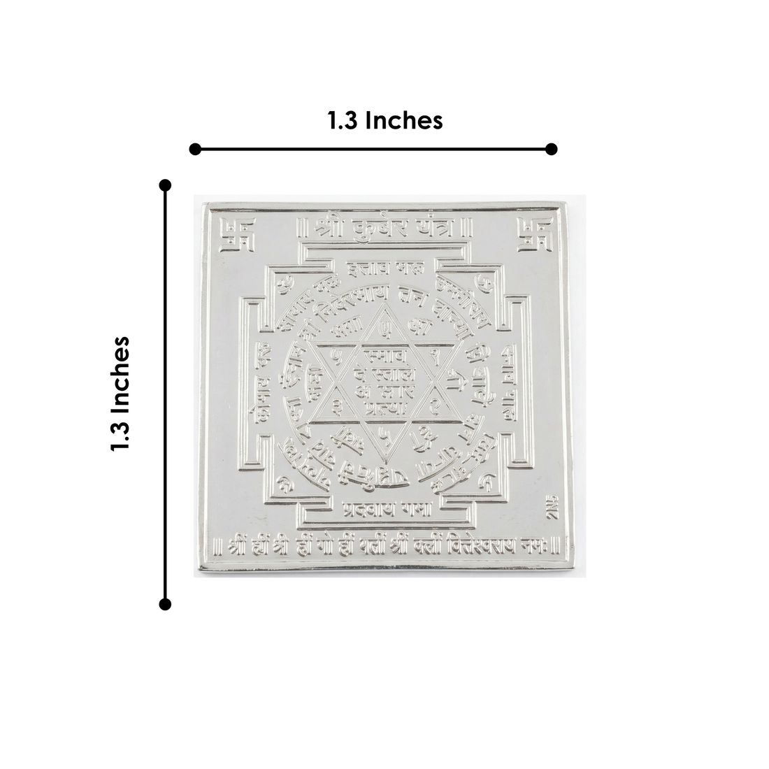 925 Pure Silver Shree Kuber Yantra Hindu Vedic Symbol for Wealth & Prosperity