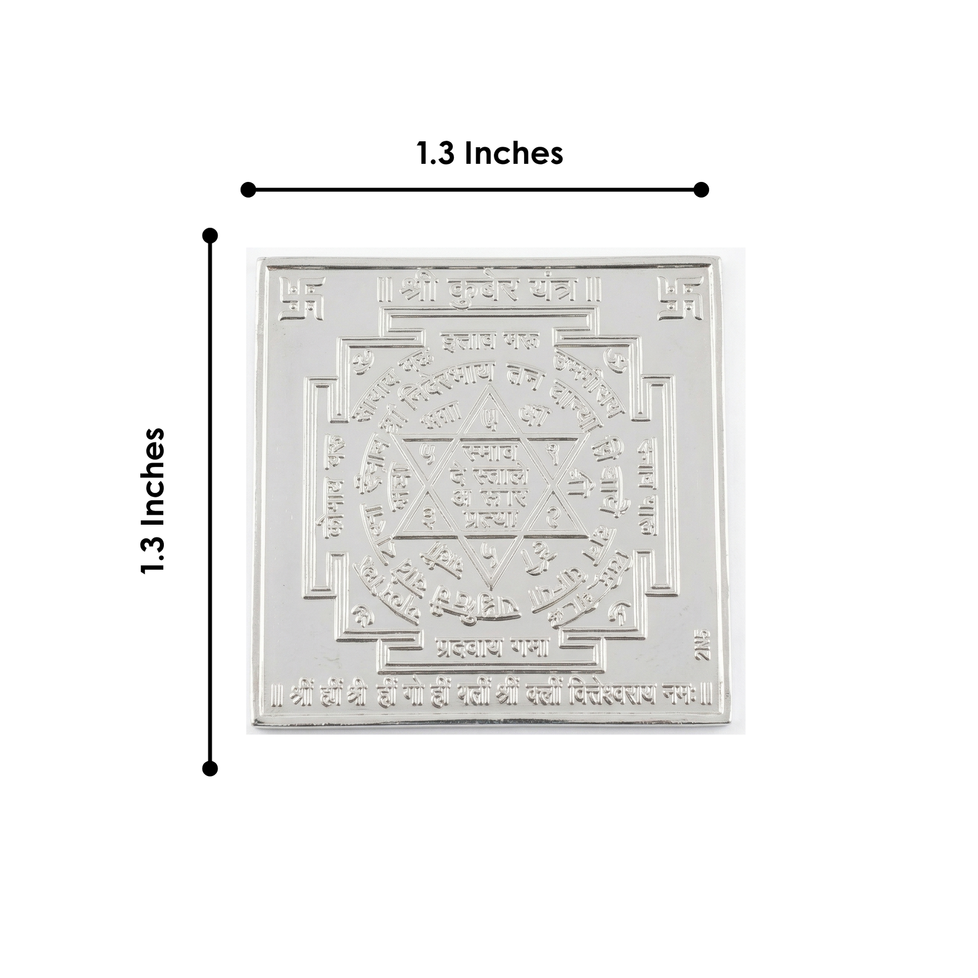 925 Pure Silver Shree Kuber Yantra Hindu Vedic Symbol for Wealth & Prosperity