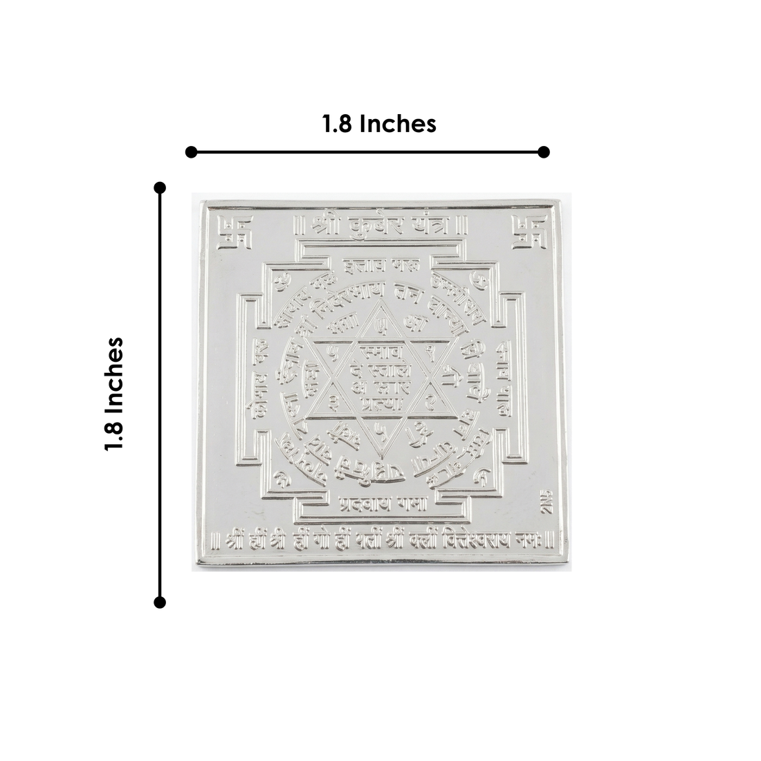 925 Pure Silver Shree Kuber Yantra Hindu Vedic Symbol for Wealth & Prosperity